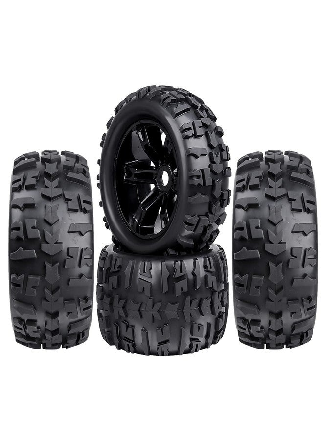 مجموعة عجلات وإطارات شاحنات GoHobby مسبقة اللصق بمقياس 1/8، مقاس 17 مم سداسي، متوافقة مع Traxxas Maxx وT-maxx وE-Revo وArrma Kraton وRedcat Kaiju وJLB Cheetah (عبوة من 4 قطع) - Image 1